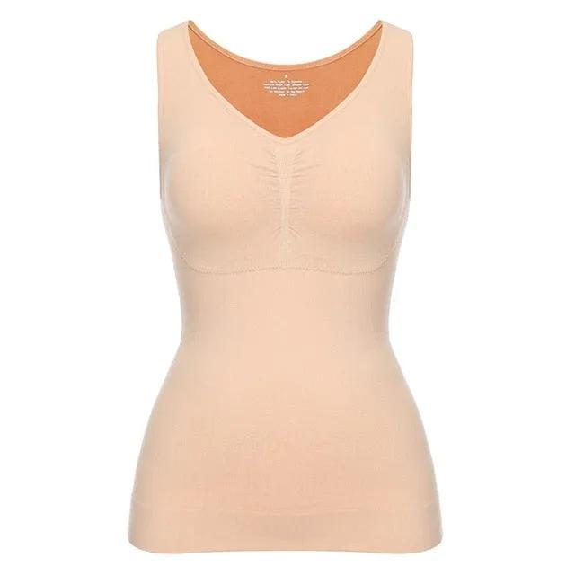 Tank Tops for Women with Built in Bra Shelf Bra Casual Wide Strap Basic Camisole Sleeveless Top Shaper with Removable Bra by Vimost Shop