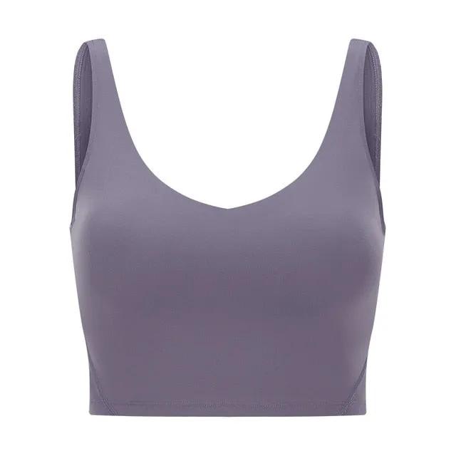 SHINBENE U-Back Butter Soft Workout Gym Yoga Bras Top Women Naked-feel Padded Athletic Running Fitness Sport Crop Tops Brassiere by Vimost Shop