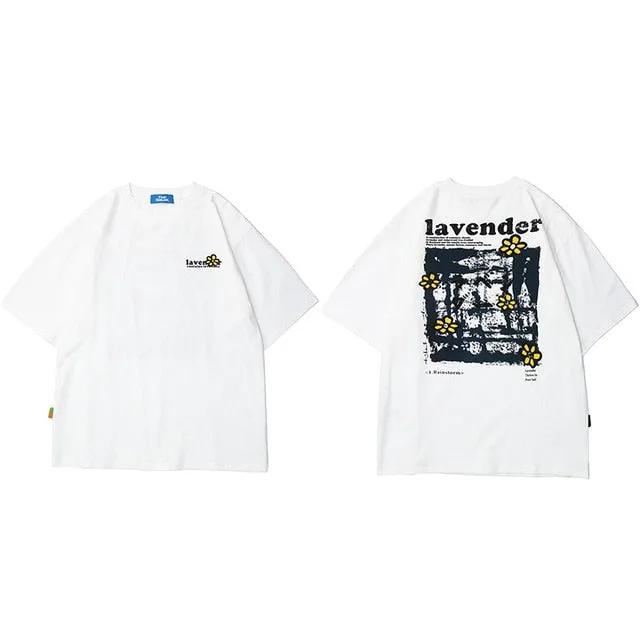Men Hip Hop T Shirt Streetwear Harajuku Floral T-Shirt Oversize Summer Short Sleeve by Vimost Shop
