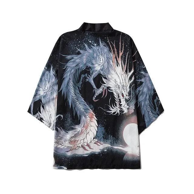 Men Women Chinese Style Anime Panda Samurai Kimono Streetwear Cardigan Japanese Robe Female Clothing by Vimost Shop