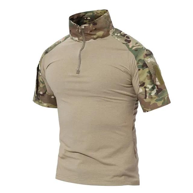 Men Summer T Shirts Airsoft Army Tactical T Shirt Short Sleeve Military Camouflage Cotton Tee Shirts Paintball Clothing by Vimost Shop