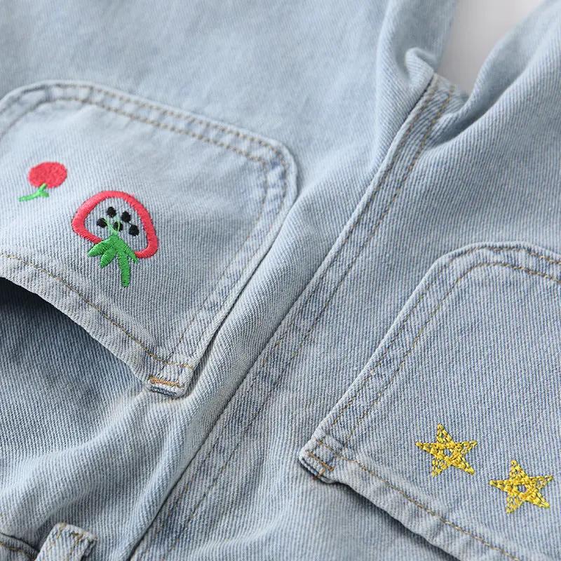 Arrival Autumn Girls Strawberry Pattern Denim Pants by Tux-USA