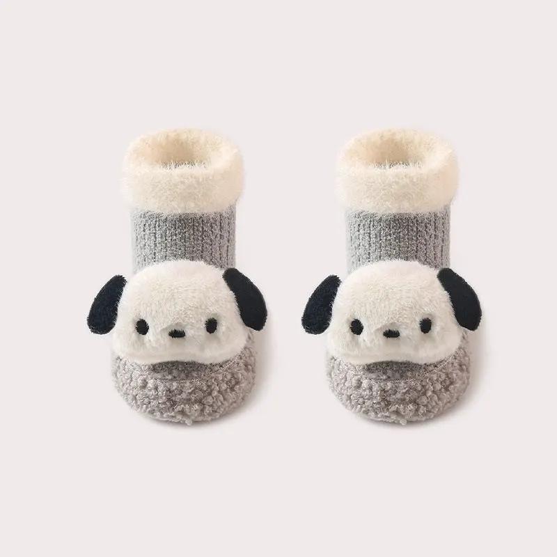 Thickened Winter Toddler Walking Socks – Mid-Calf Anti-Slip Cartoon Baby Floor Shoe Socks by Tux-USA