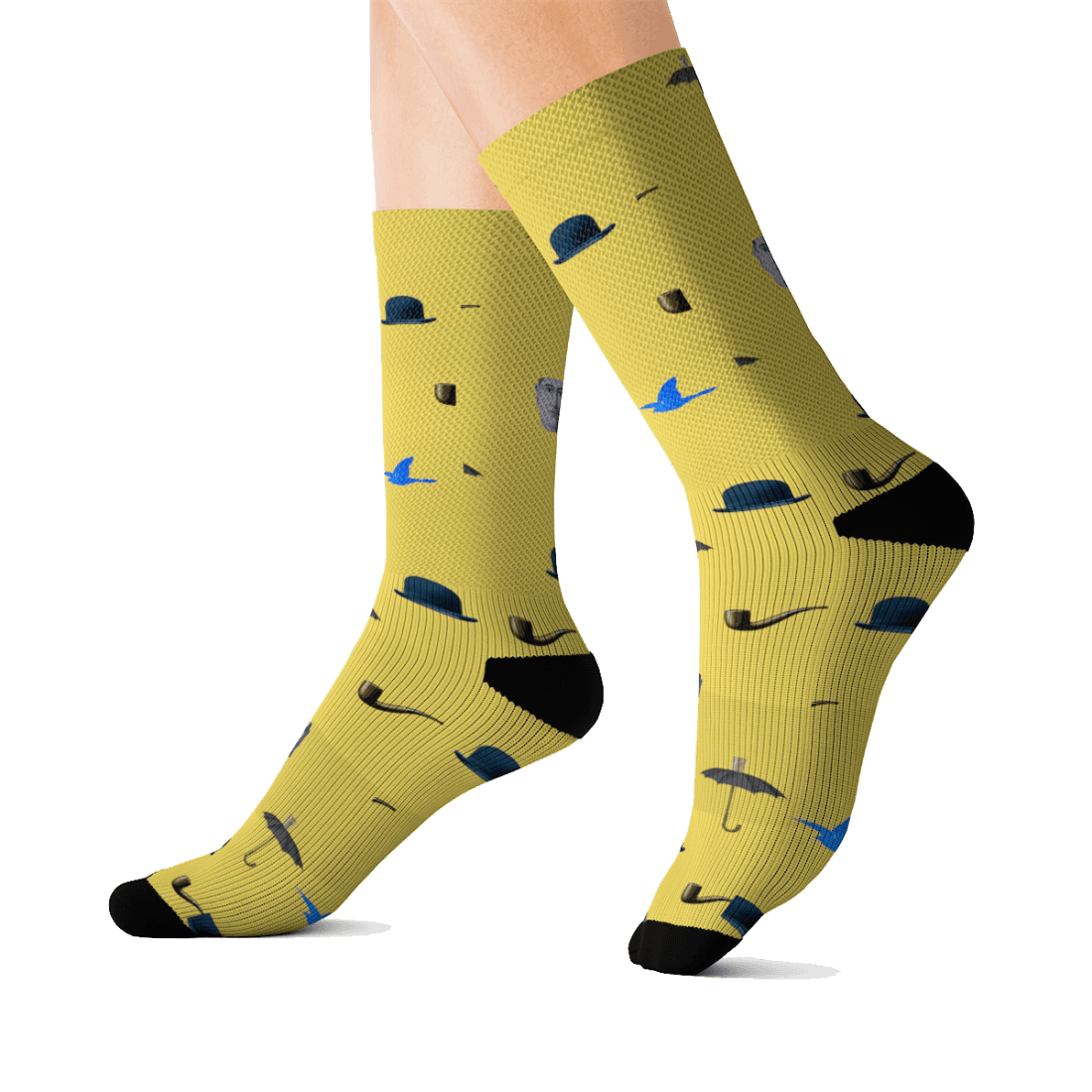 René Magritte Artwork Pattern Socks-1
