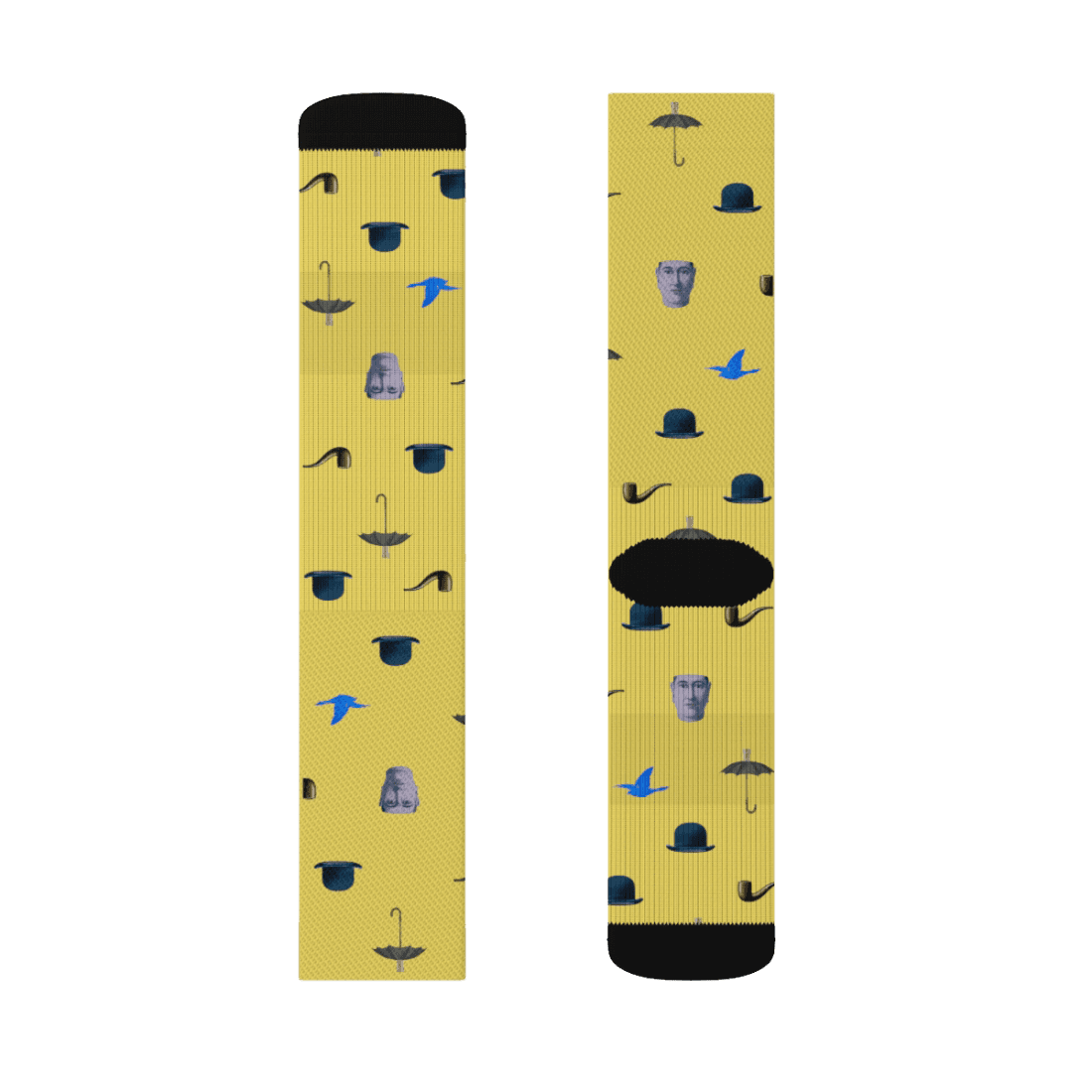 René Magritte Artwork Pattern Socks-4