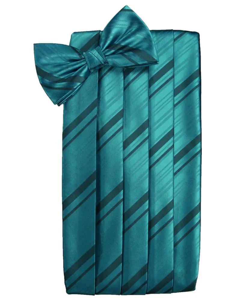 Set Striped Satin Cummerbund & Bow Tie by Tux-USA