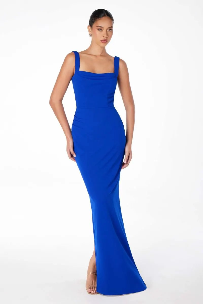 Mermaid dress with square neckline, straps and square back by Tux-USA