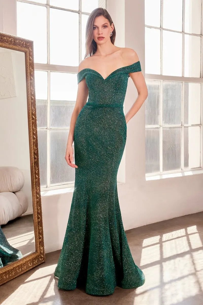 Sparkly Mermaid Dress With Sweetheart Neckline And Off-The-Shoulders by Tux-USA