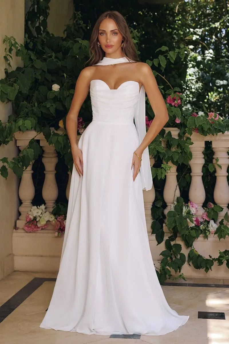 Strapless Empire Waist Wedding Dress by Tux-USA