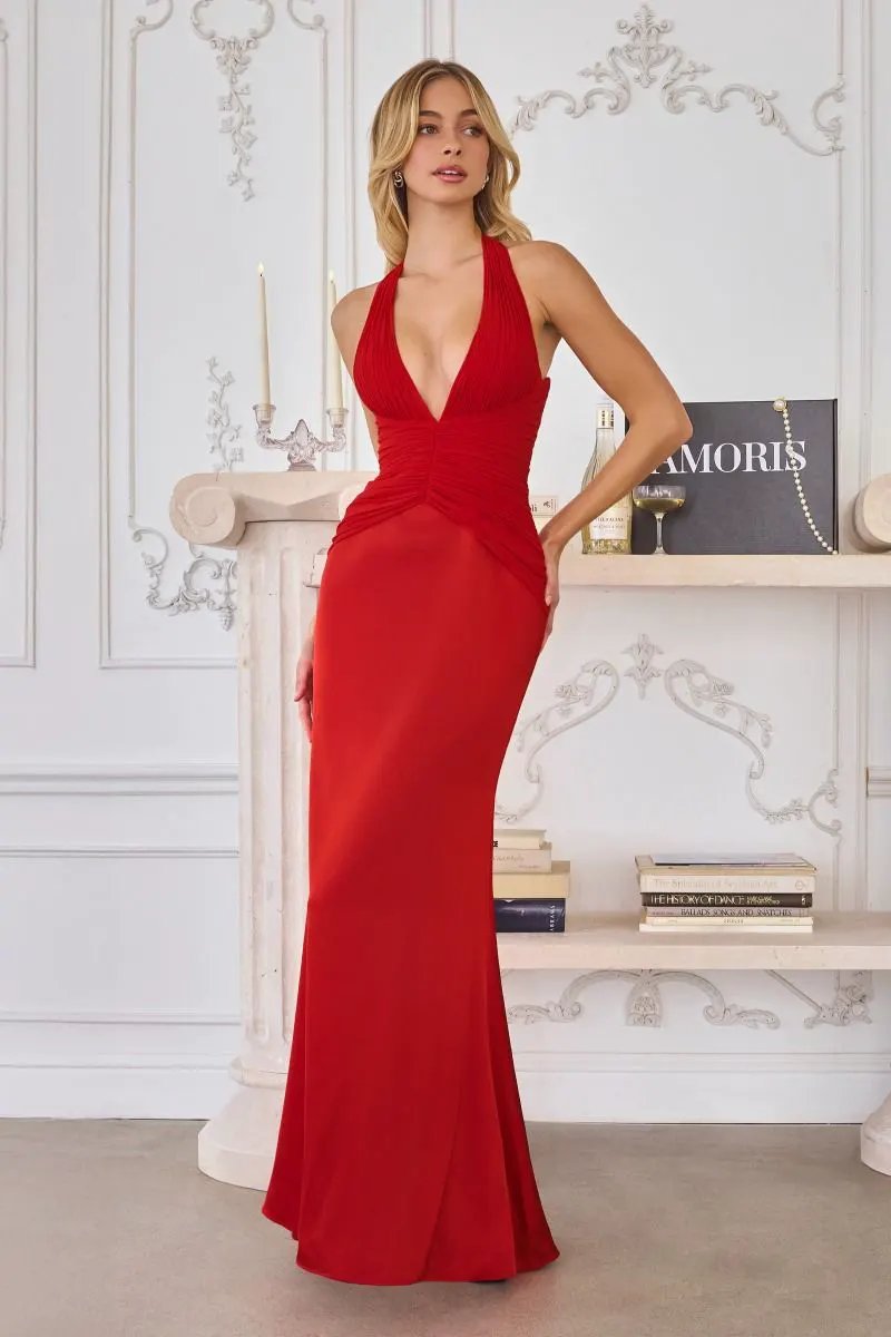 Neckline With Pleated Chiffon and Satin by Tux-USA