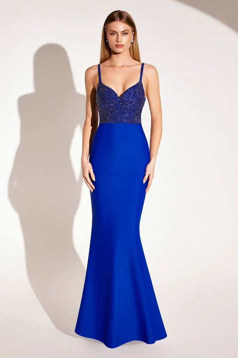 Fitted Dress With A Sweetheart Neckline, Spaghetti Straps And A Fully Beaded Bodice by Tux-USA