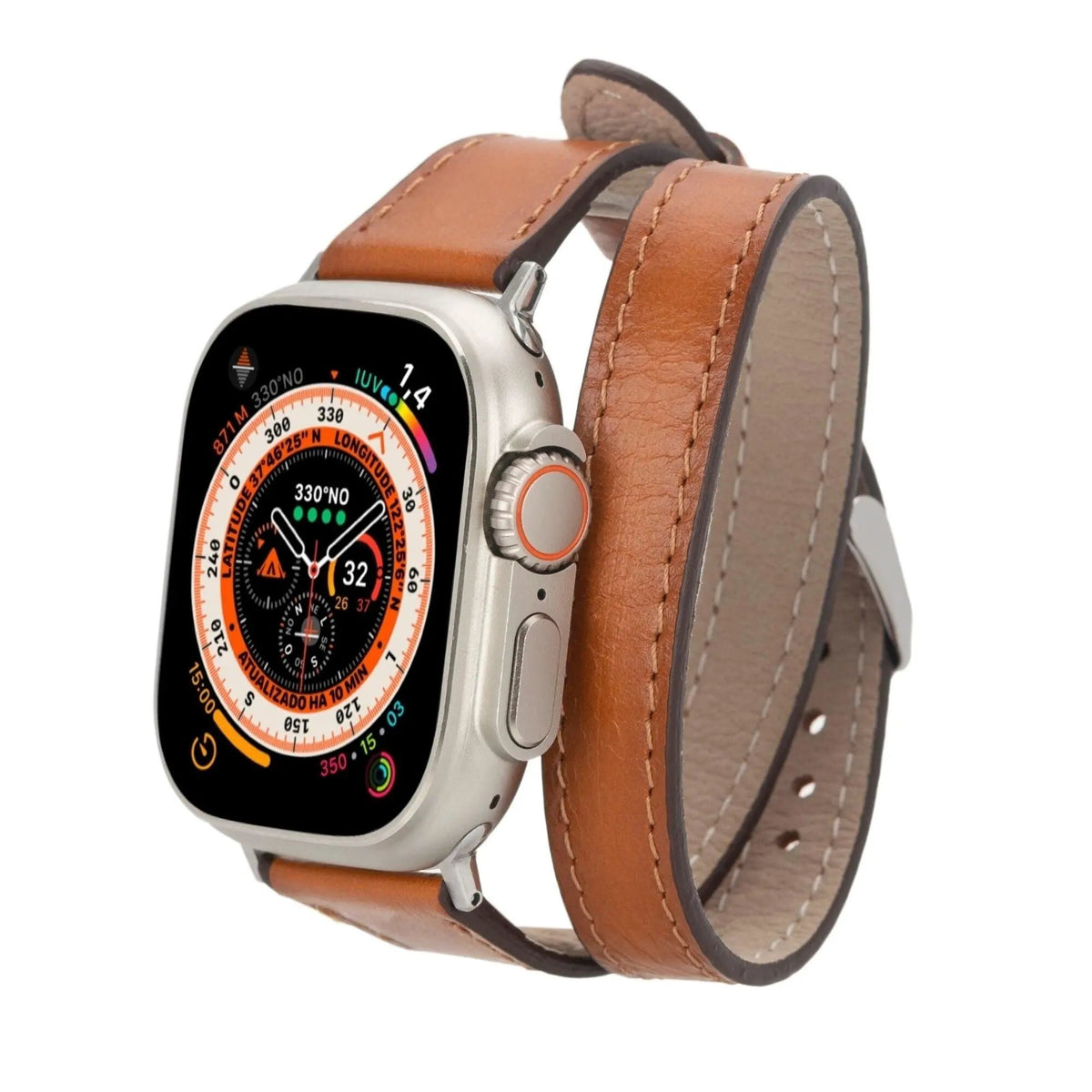 Vail Double Tour Leather Bands for Apple Watch 9, Ultra 2 and SE by TORONATA