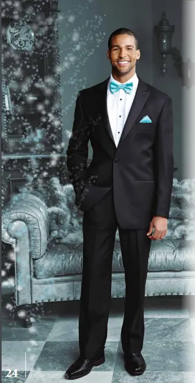 "Vienna" Black Tuxedo Jacket Peak (Separates) by Tux-USA