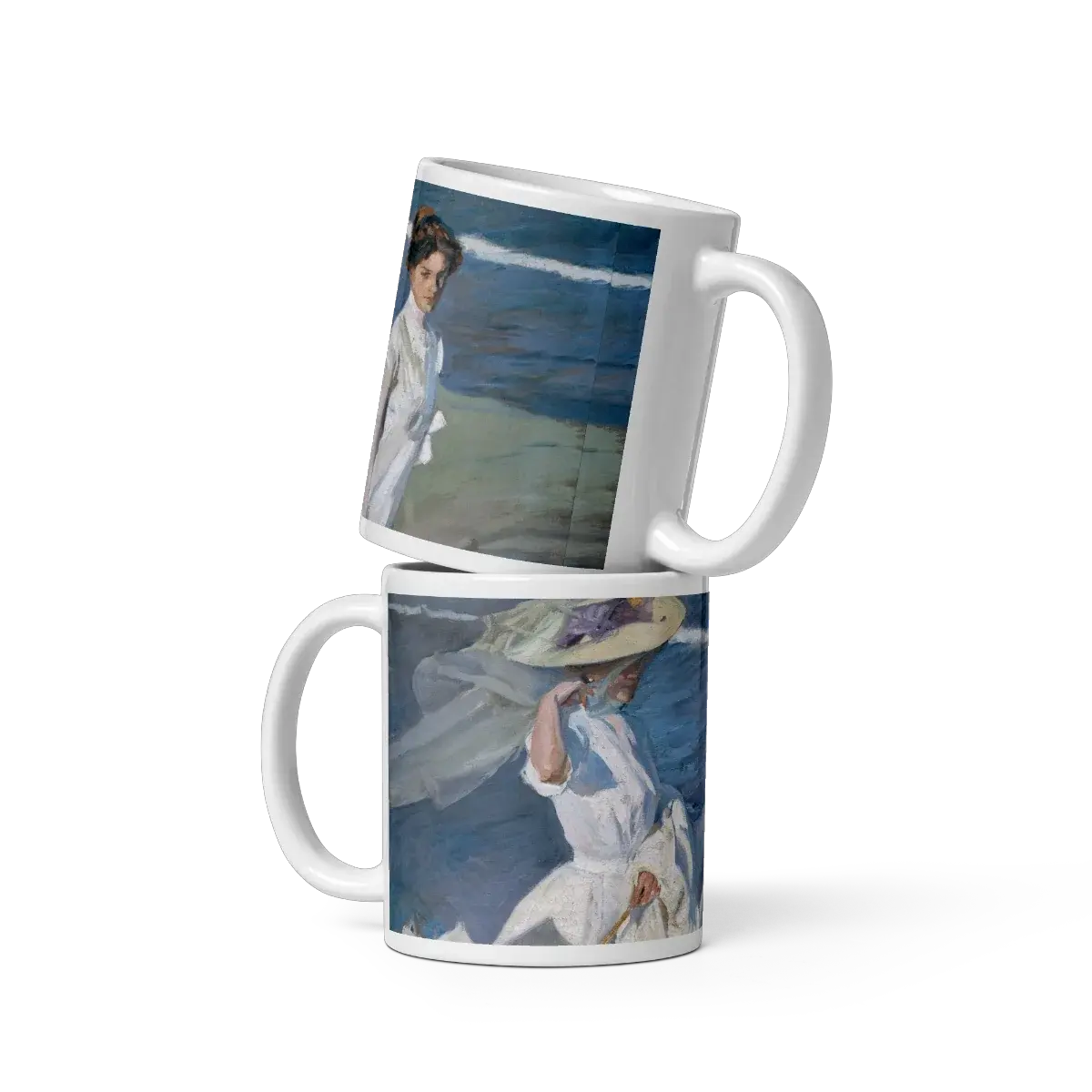Joaquin Sorolla Strolling along the Seashore, 1909 artwork mug-0