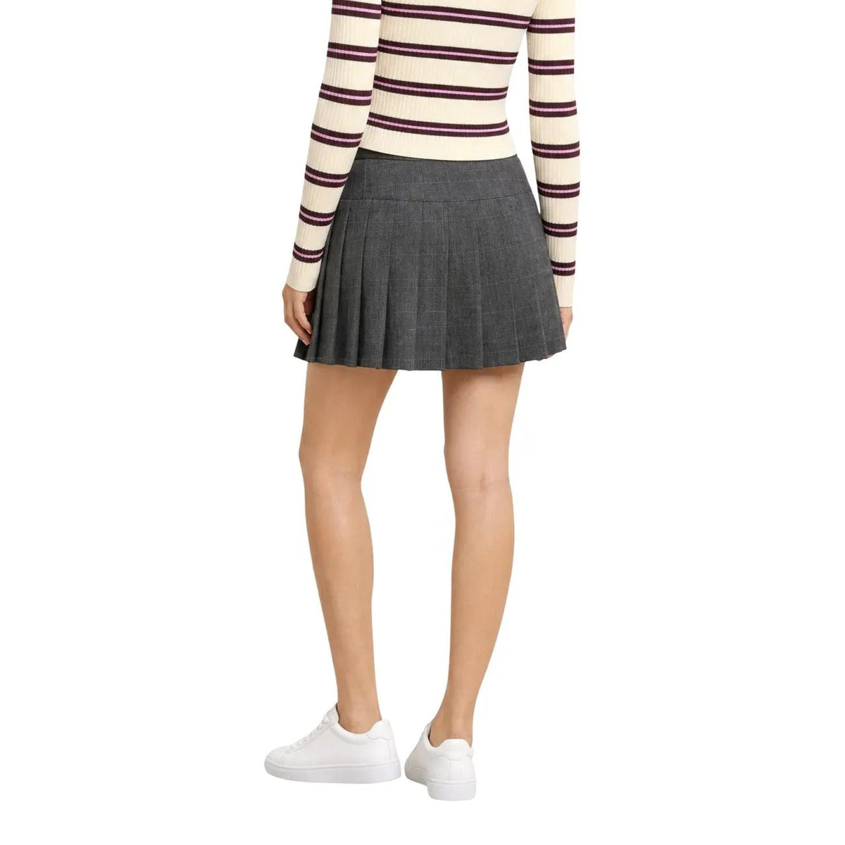 Only Women's Enia Grey Check Pleated Skort