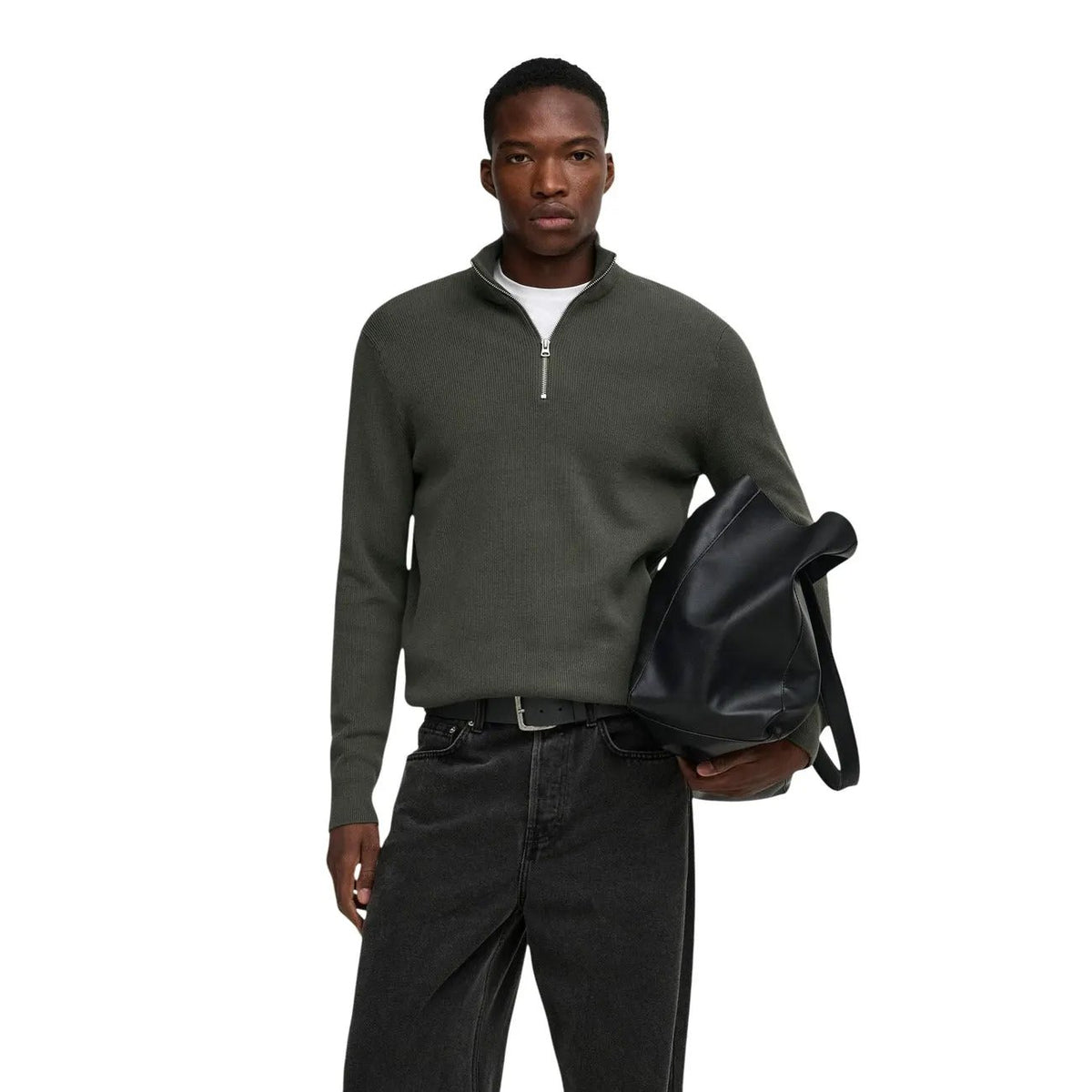Only & Sons Men's Phil Green Half Zip Sweater