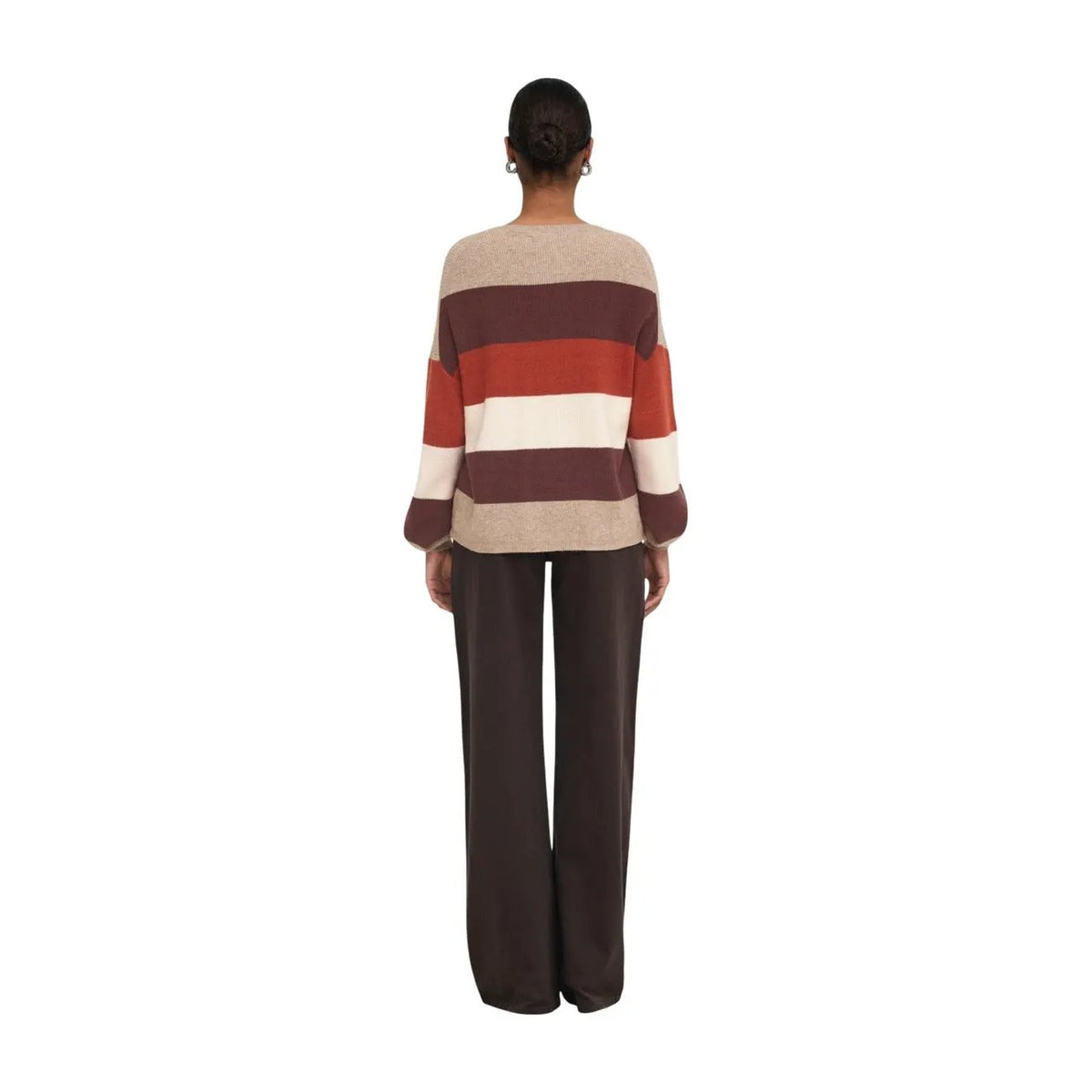 Only Women's Atia Beige Striped Sweater