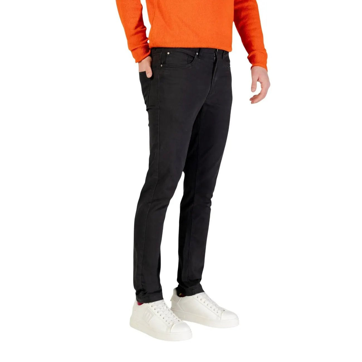 Borghese Men's Grey Cotton Trousers
