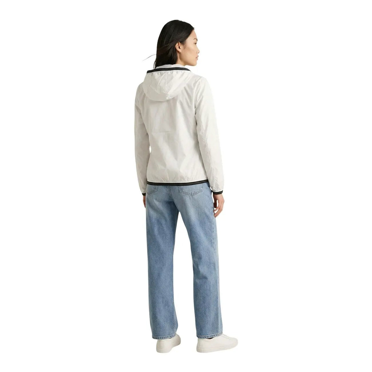 Blauer Women's White Nylon Hooded Jacket