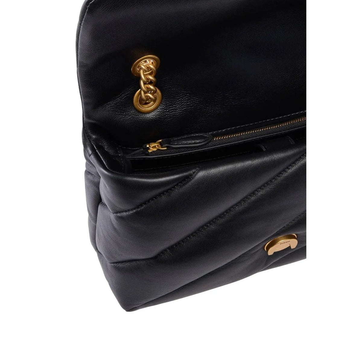 Pinko Women's Puff Black Faux Leather Handbag