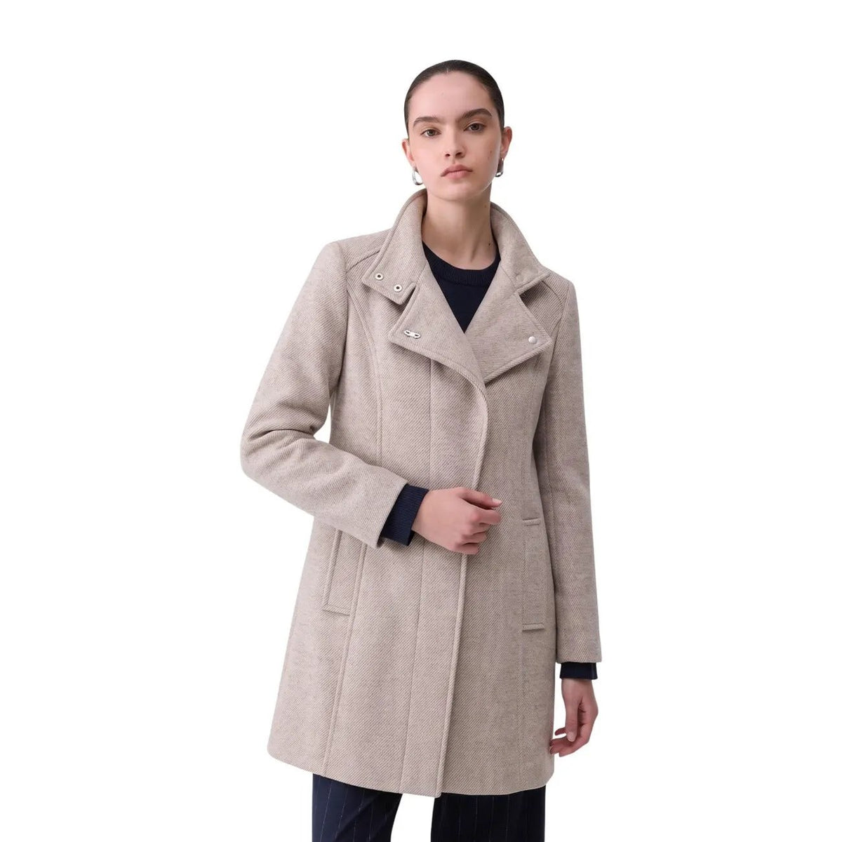 Liu Jo Women's Black Button Front Coat with Pockets