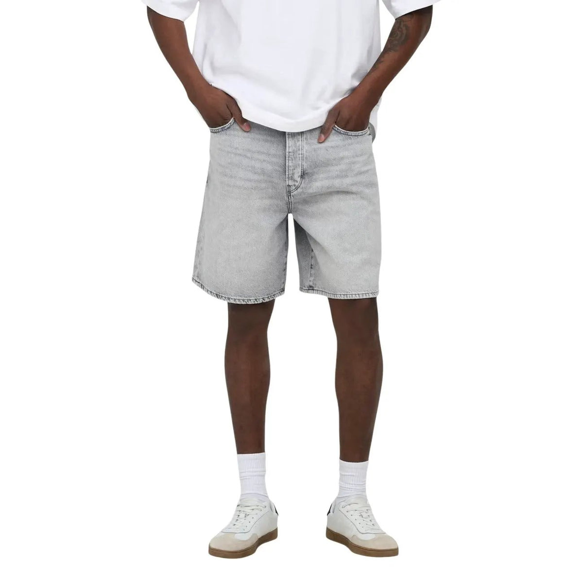 Only & Sons Men's Fade Grey Denim Shorts