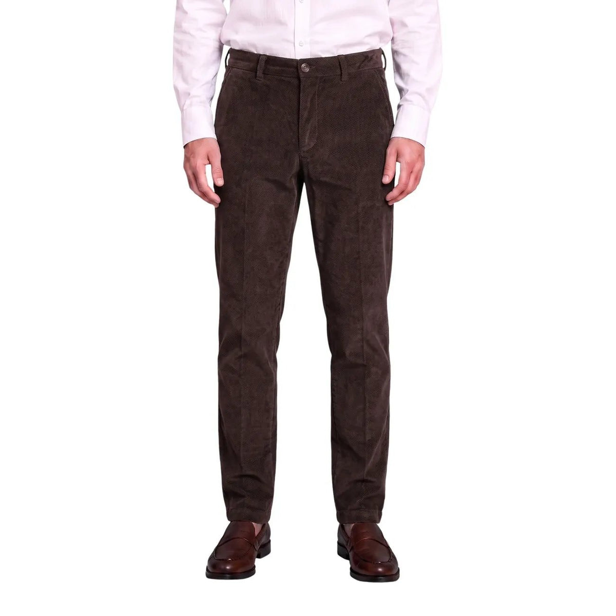 Borghese Men's Caligola Brown Corduroy Trousers
