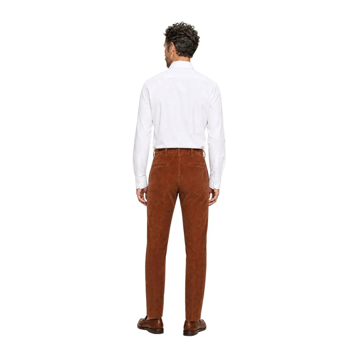 Borghese Men's Aurelio Brown Cotton Trousers