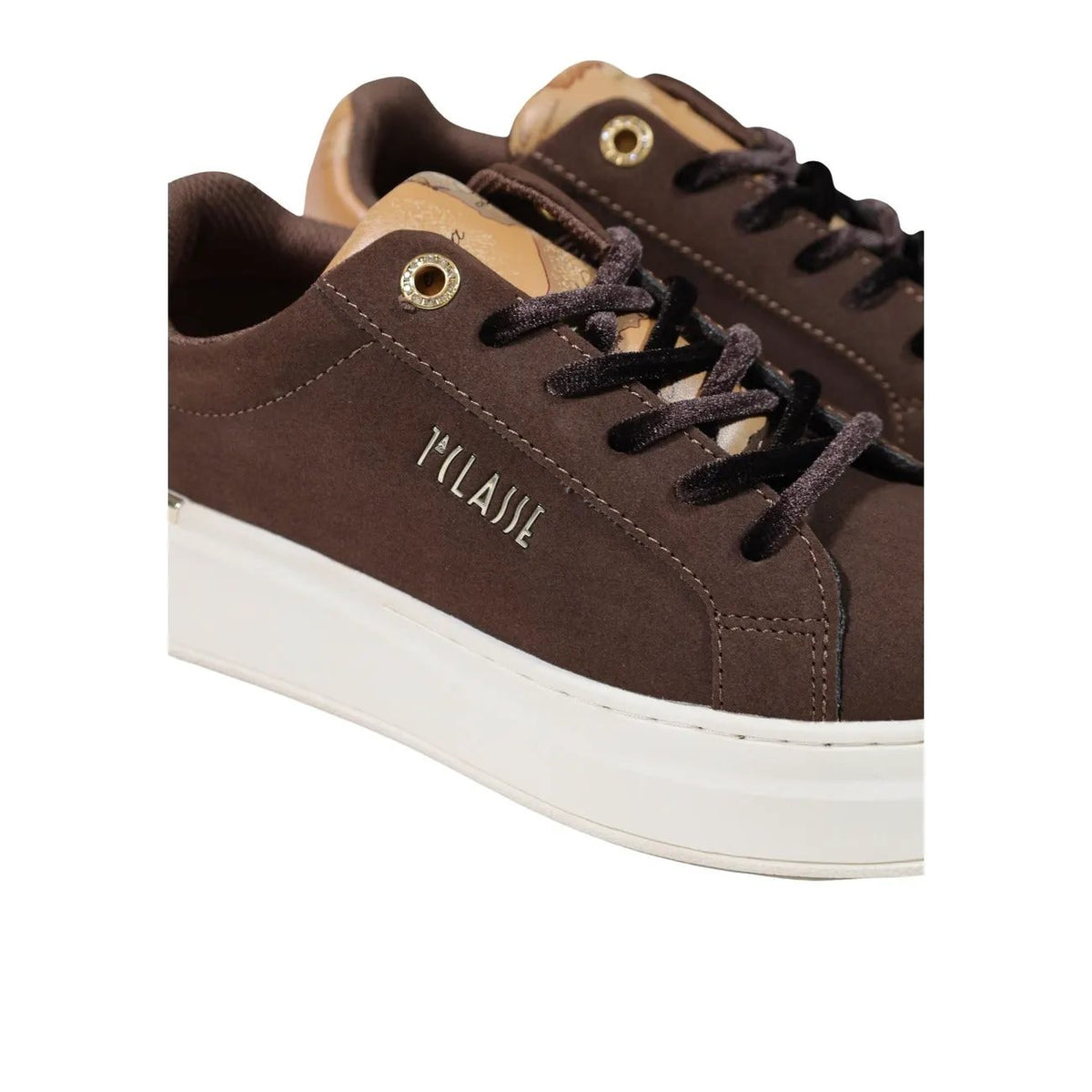 Alviero Martini Prima Classe Women's Brown Faux Leather Sneakers