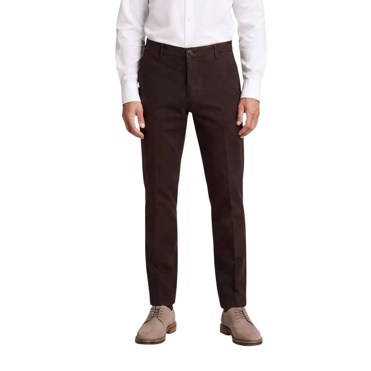 Borghese Men's Domiziano Beige Cotton Chino Trousers