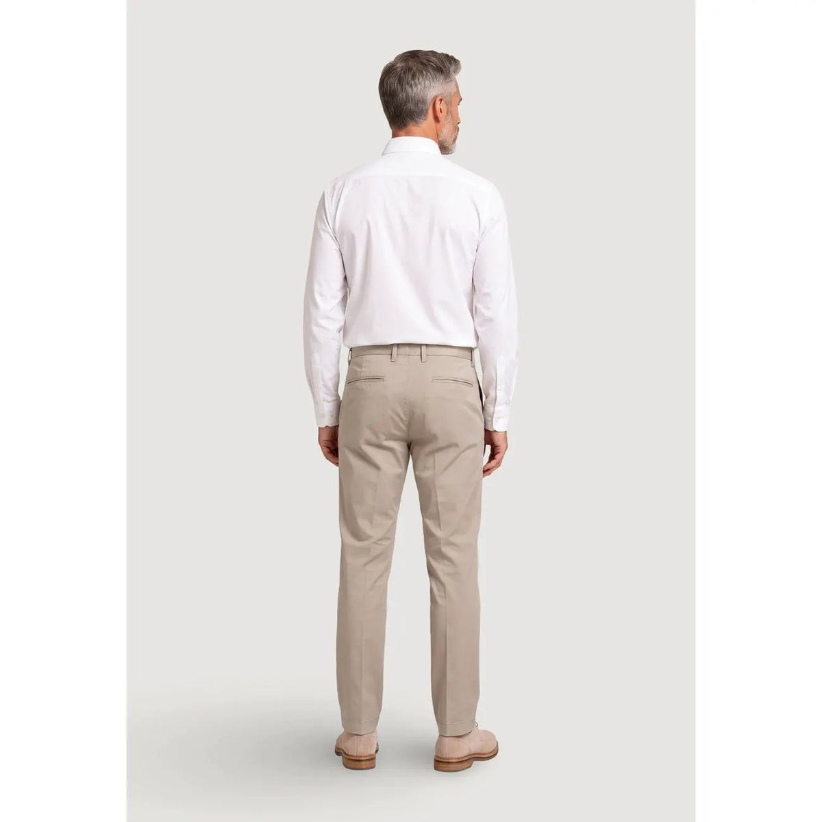 Borghese Men's Domiziano Beige Cotton Chino Trousers