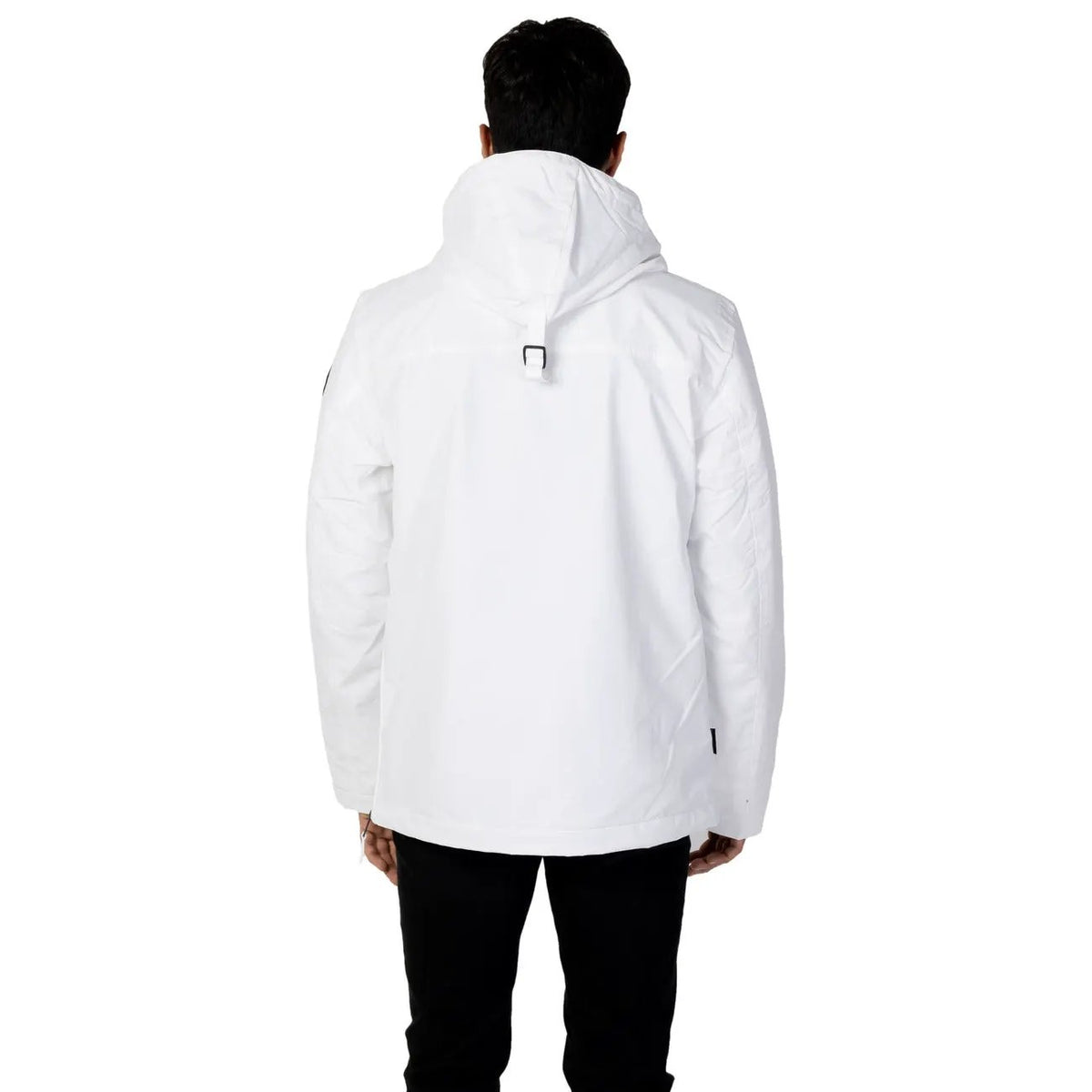 Napapijri Men's White Nylon Hooded Jacket