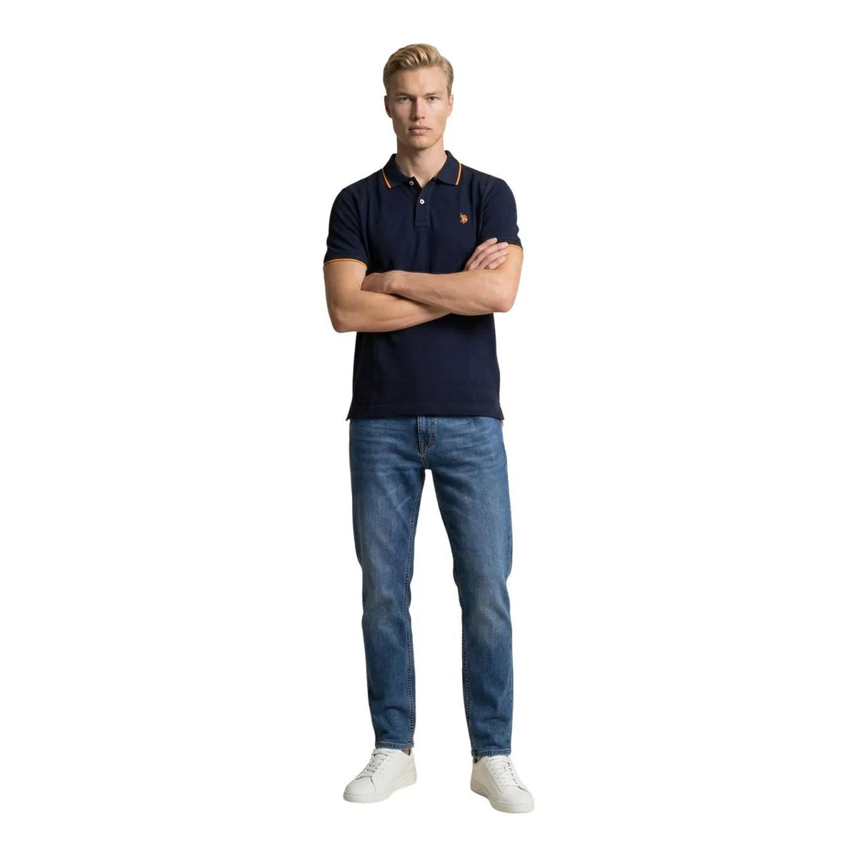 U.S. Polo Assn. Men's Blue Cotton Polo Shirt