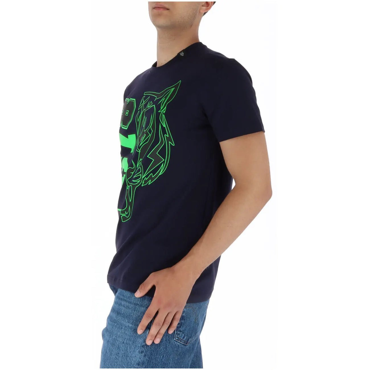 Plein Sport Men's Blue Printed Cotton T-Shirt Style 3