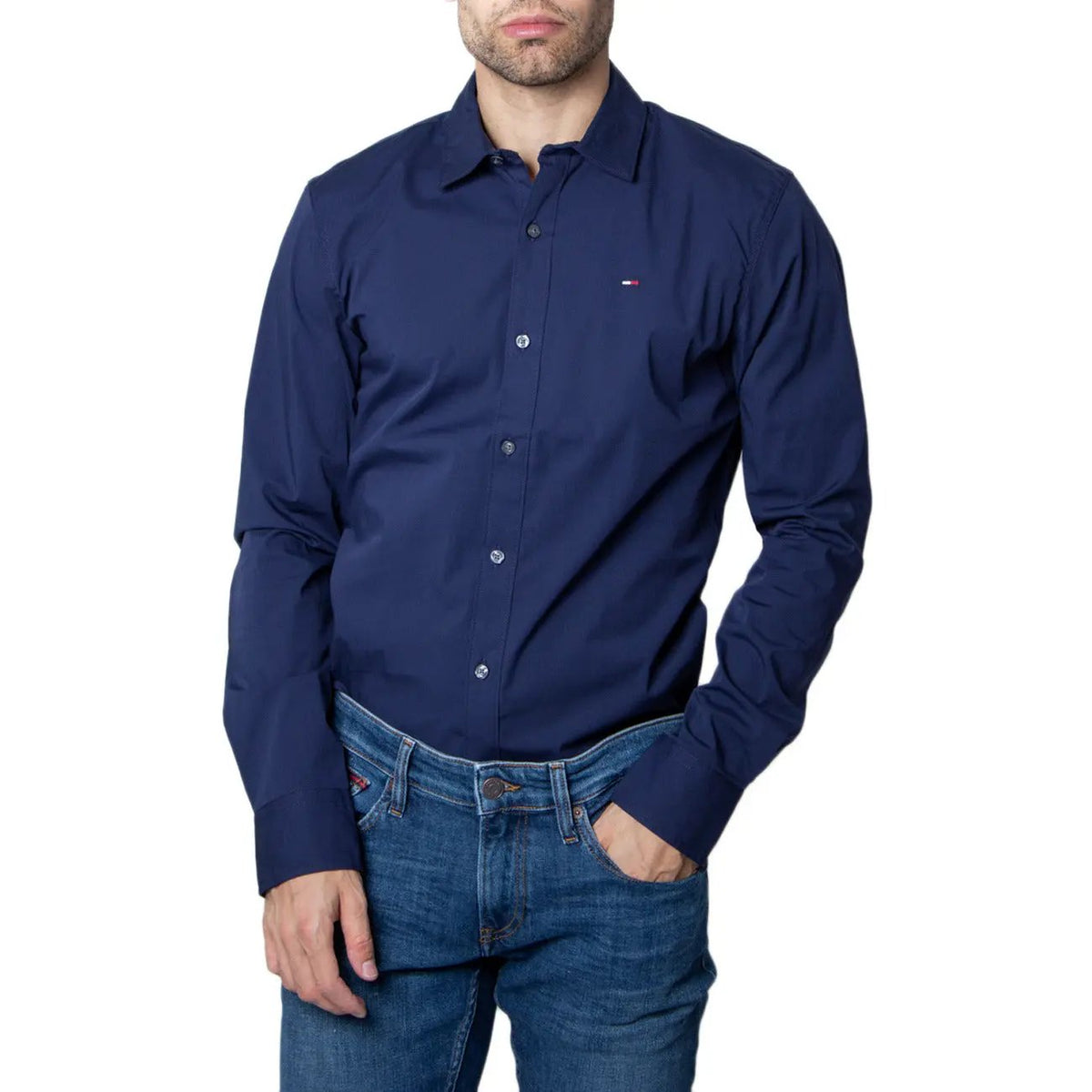 Tommy Hilfiger Men's White Cotton Shirt