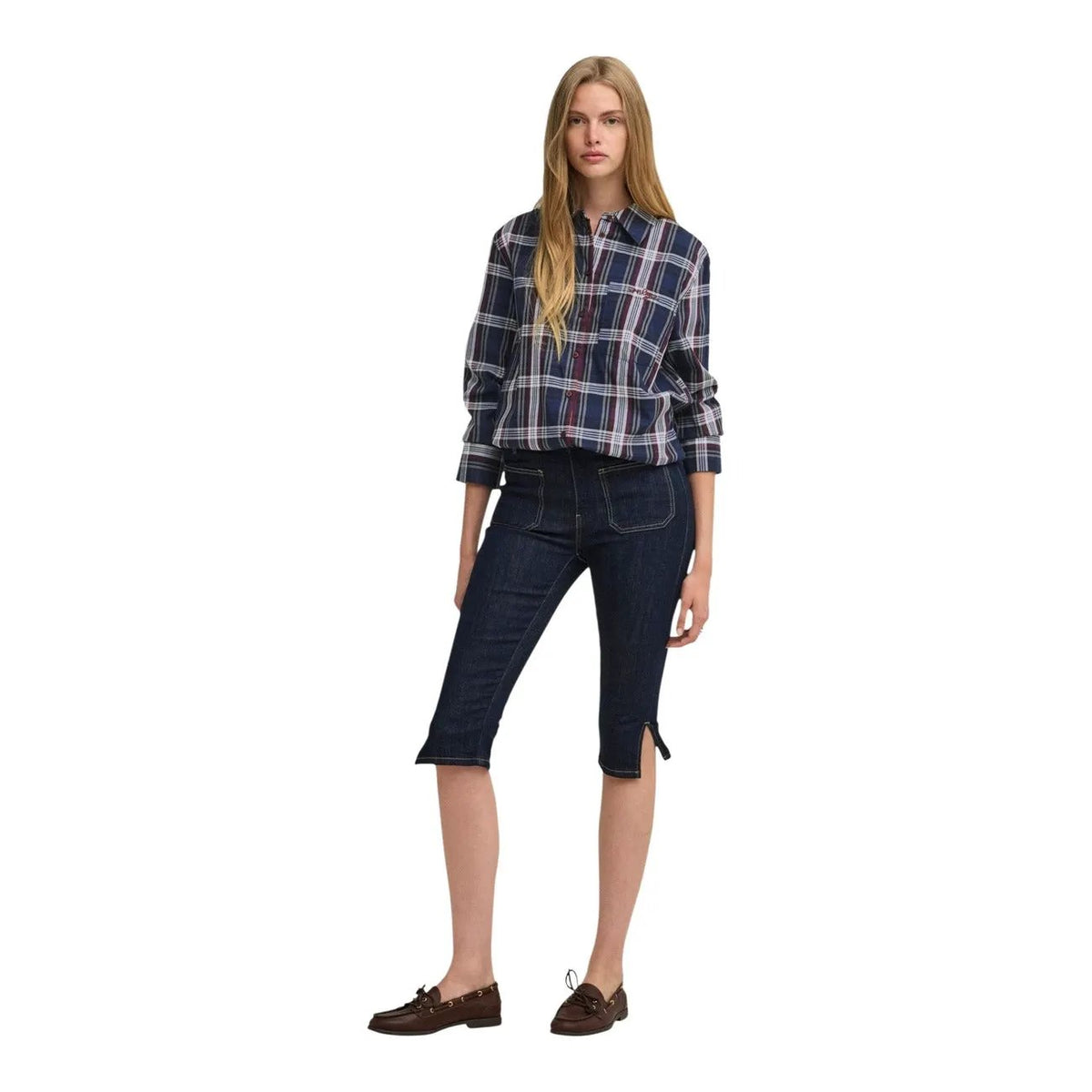 Only Women's Surani Blue Check Cotton Shirt