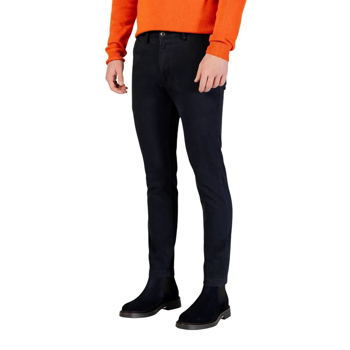 Borghese Men's Blue Cotton Trousers