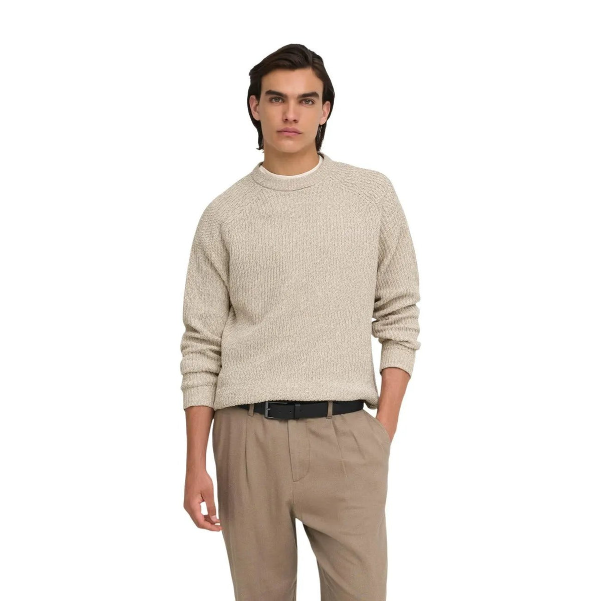 Only & Sons Men's Join Beige Raglan Sweater