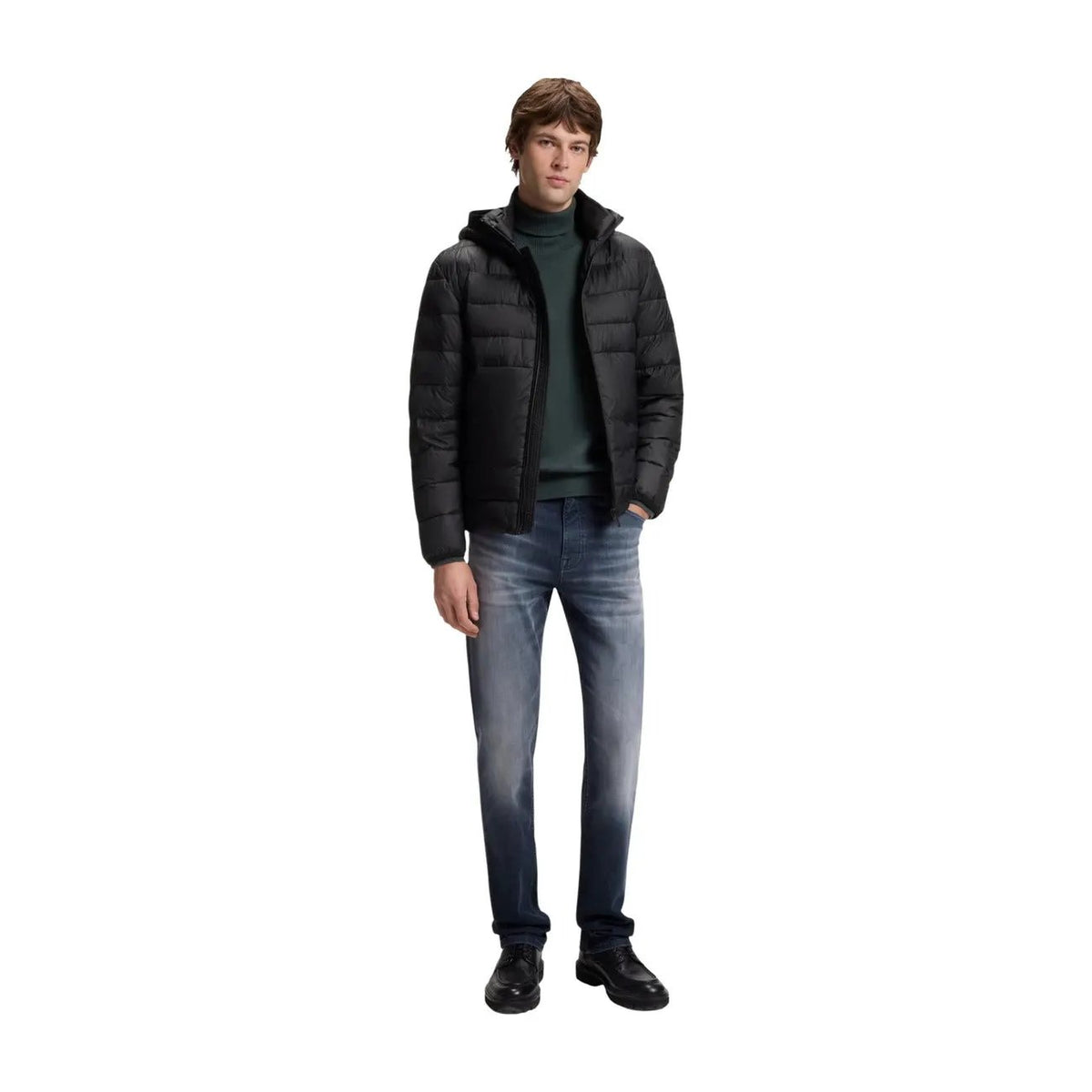 Boss Men's Odenni Black Nylon Hooded Jacket