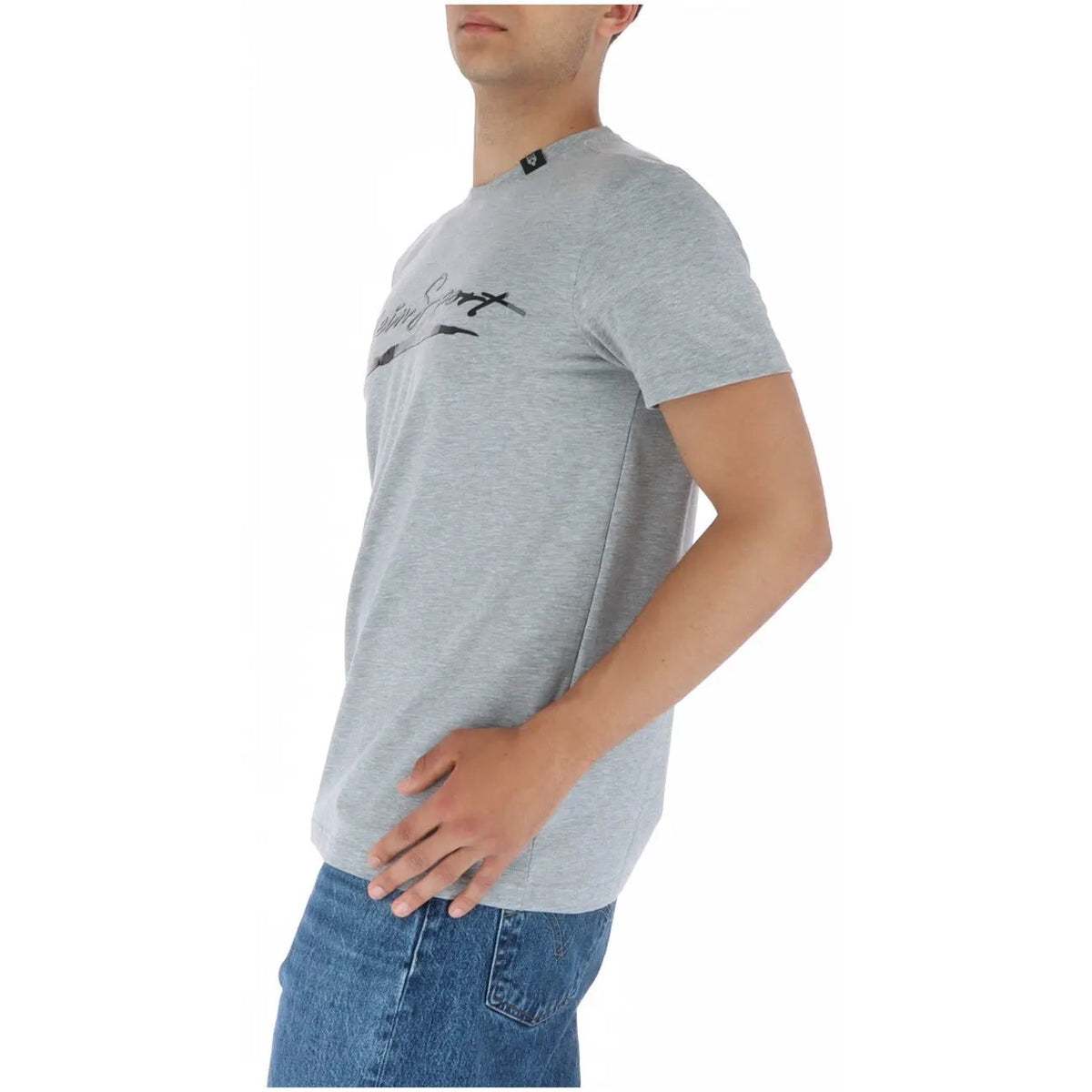 Plein Sport Men's Grey Printed Cotton T-Shirt Style 2