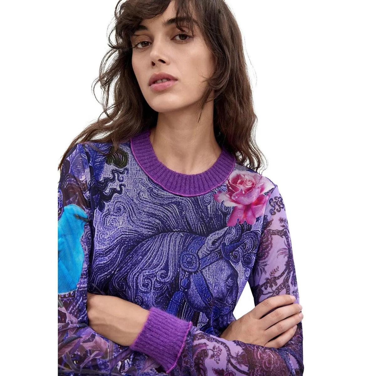 Desigual Women's Horse Lacroix Purple T-Shirt