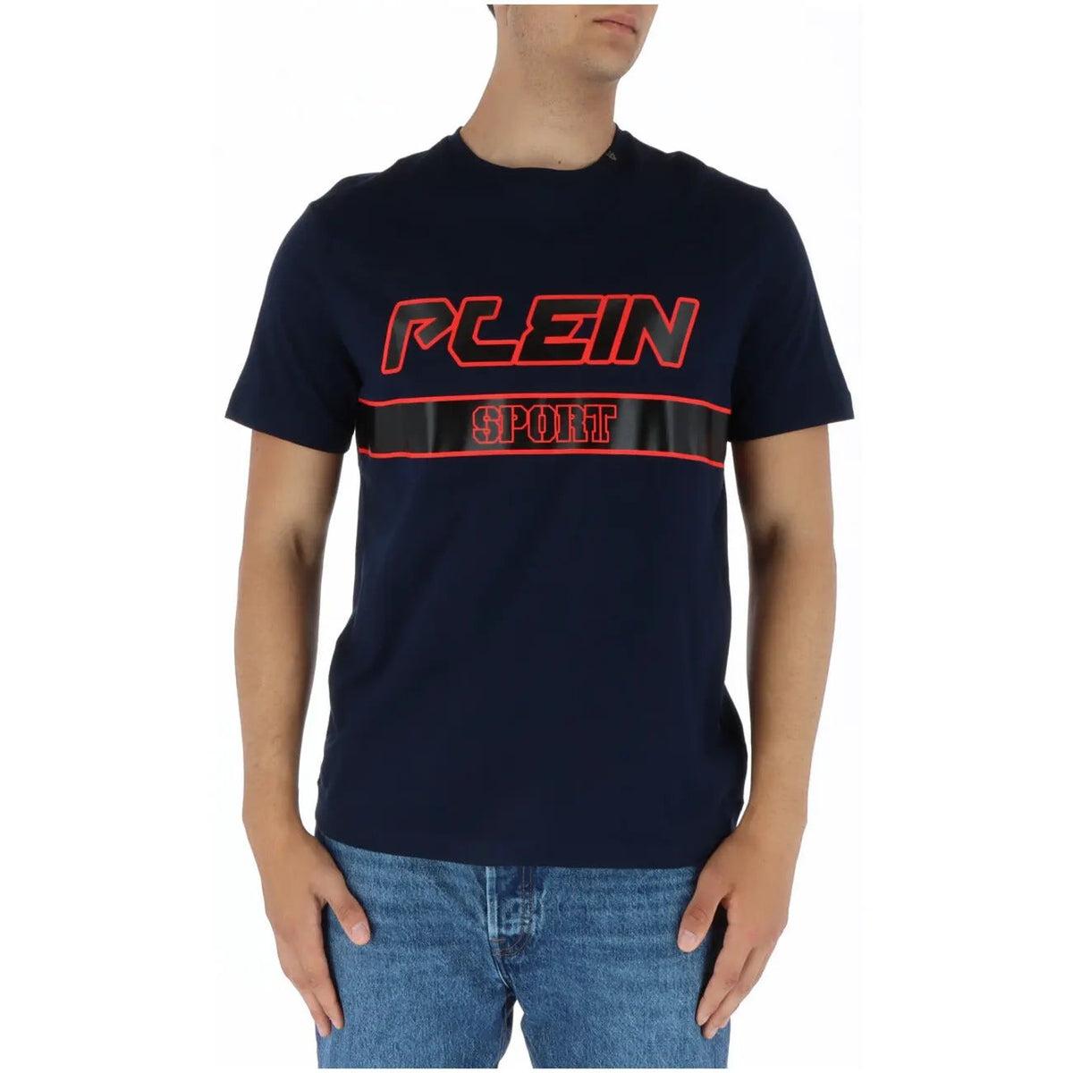 Plein Sport Men's Blue Printed Cotton T-Shirt