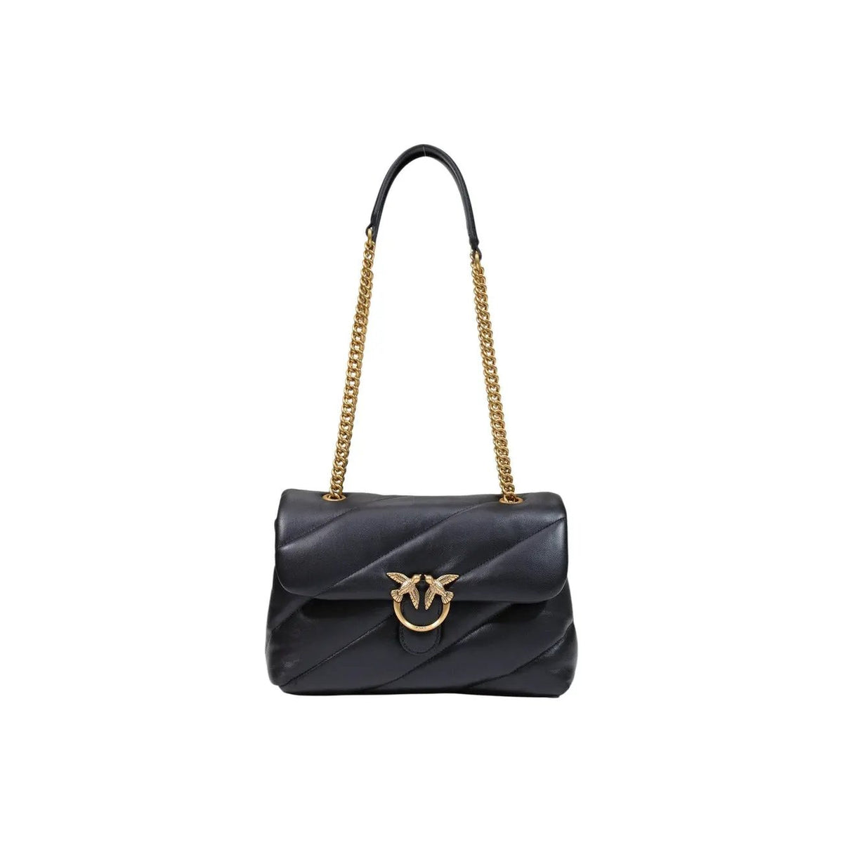 Pinko Women's Puff Black Faux Leather Handbag