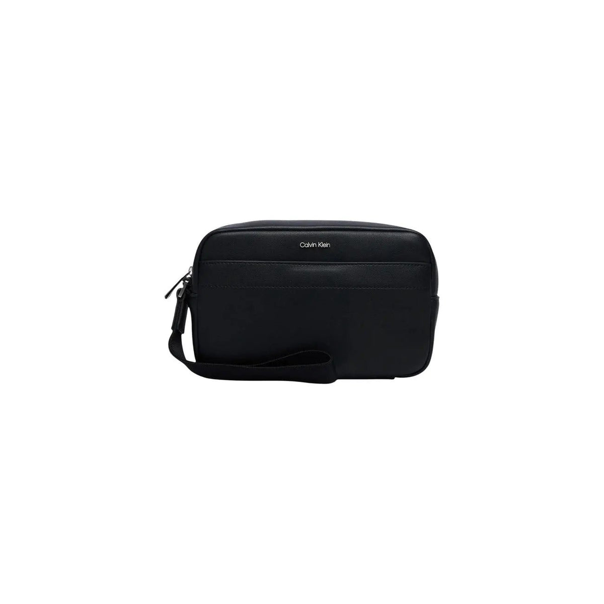 Calvin Klein Men's Black Faux Leather Pouch with Handle