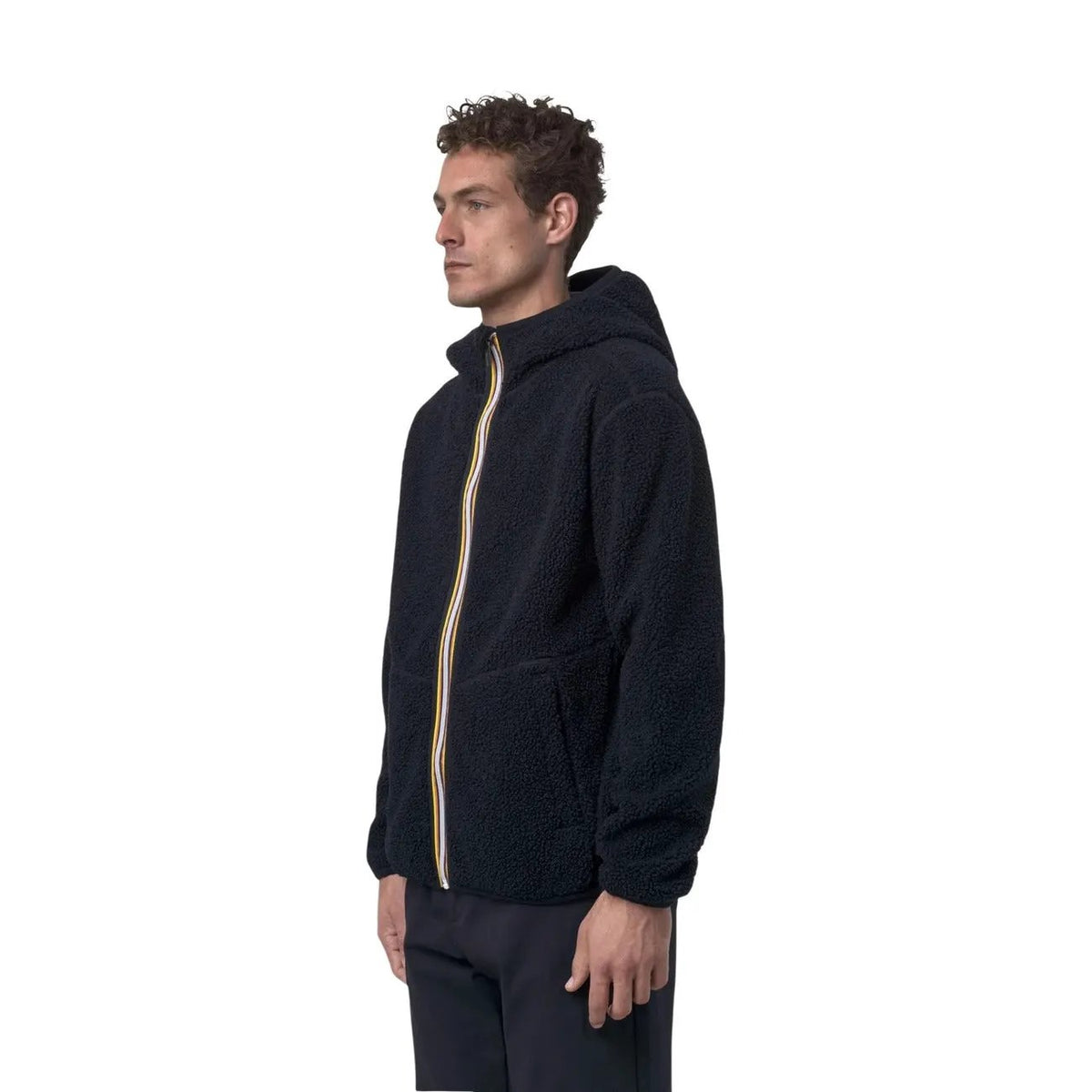K-Way Men's Jack Sherpa Blue Hooded Jacket