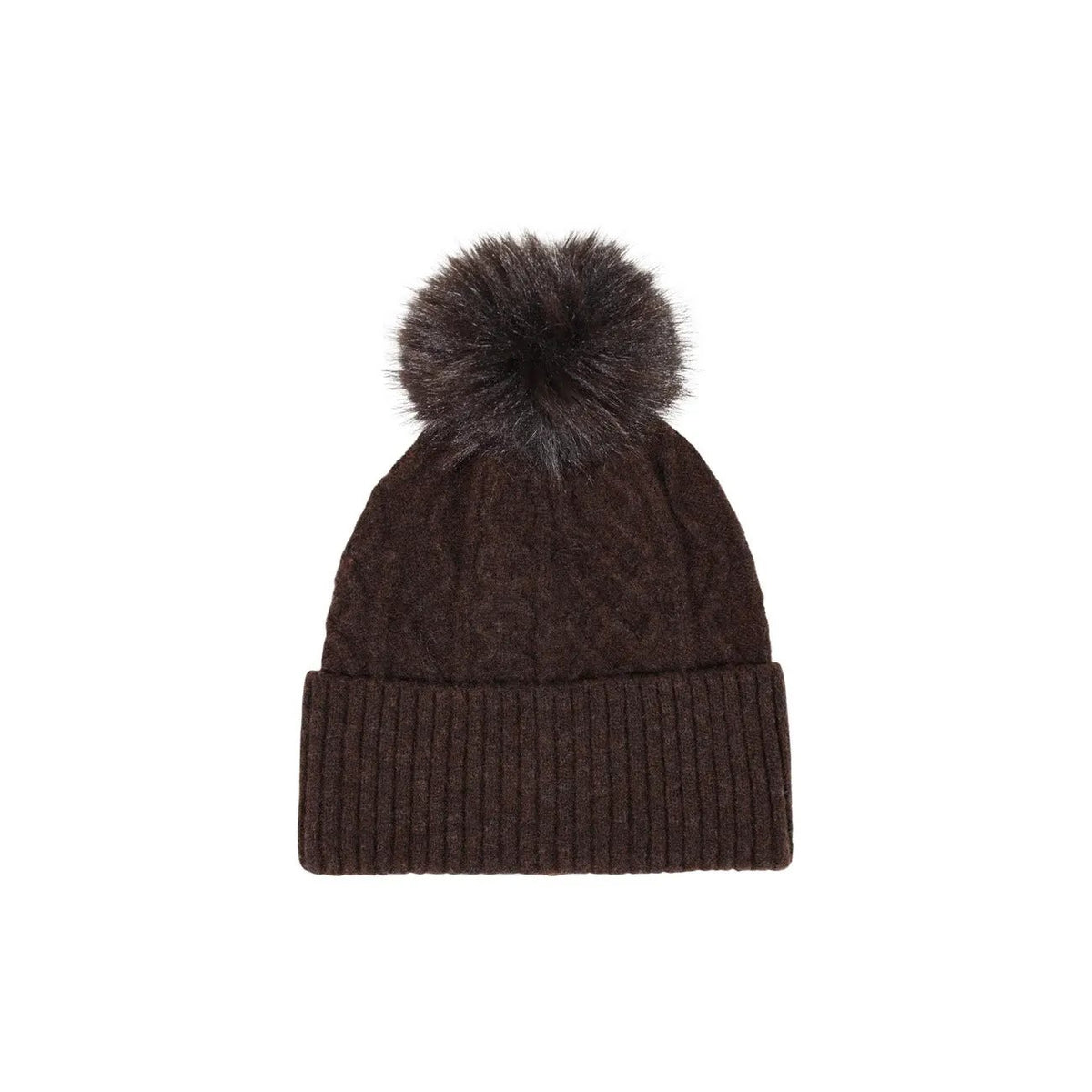 Pieces Women's Avia Beige Pompom Knit Hood