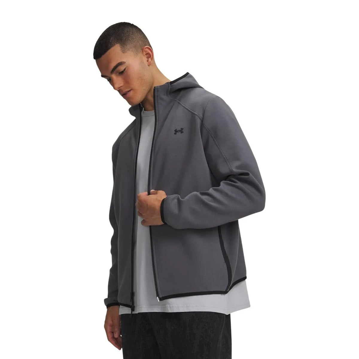 Under Armour Men's Unstoppable Grey Fleece Full Zip Hoodie