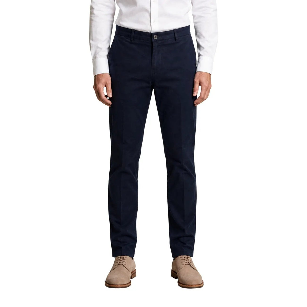 Borghese Men's Domiziano Beige Cotton Chino Trousers