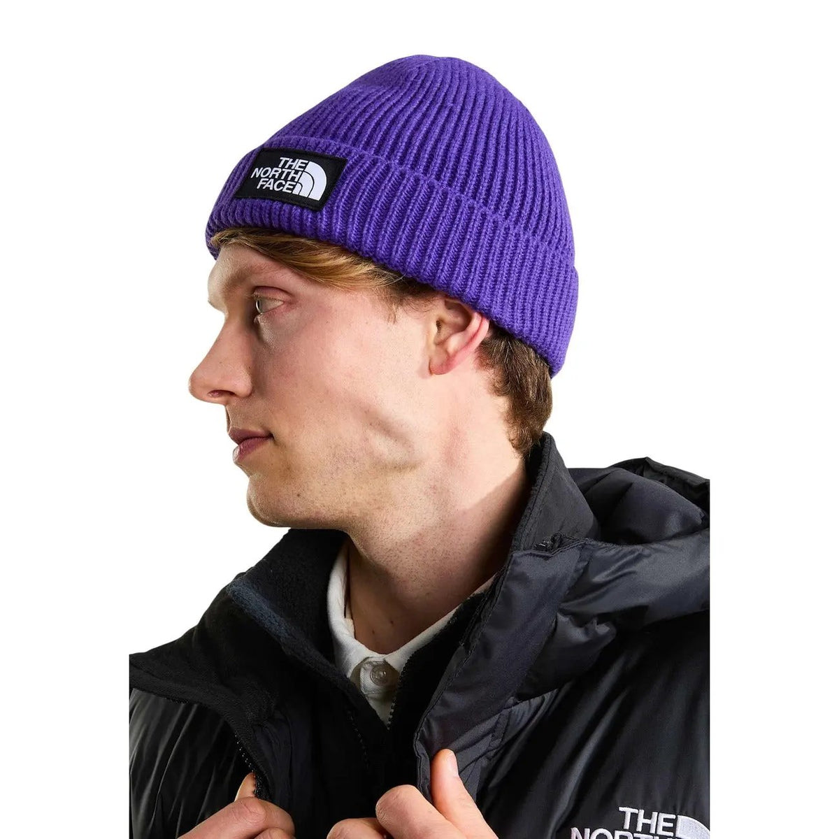 The North Face Men's Logo Box Purple Cuffed Beanie