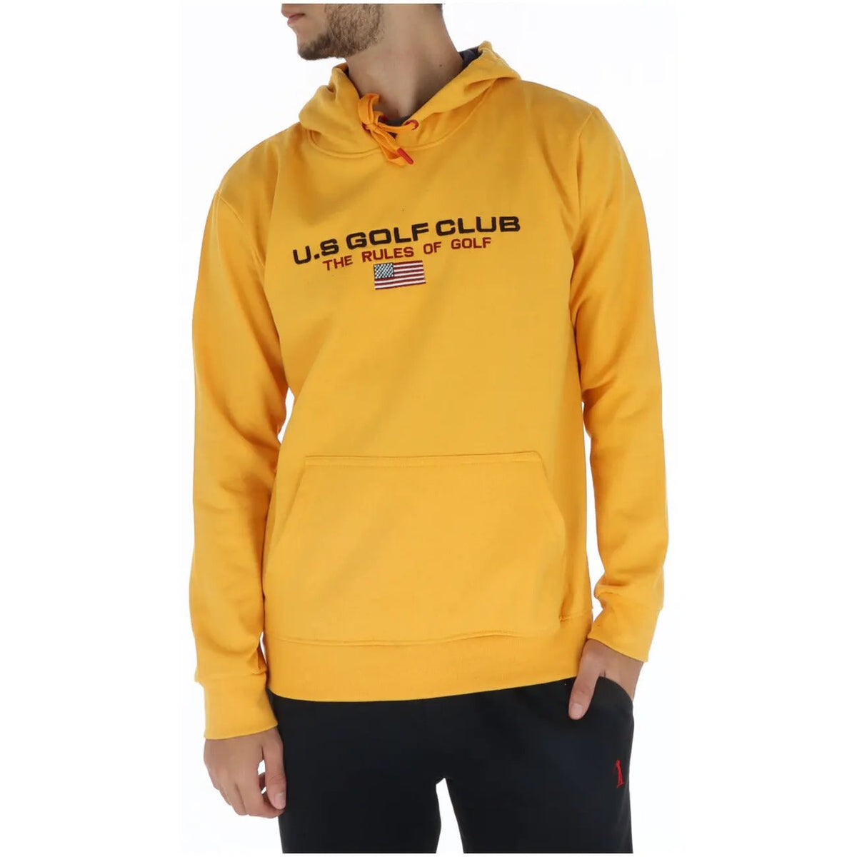 U.S. Golf Club Men's Mustard Printed Hoodie